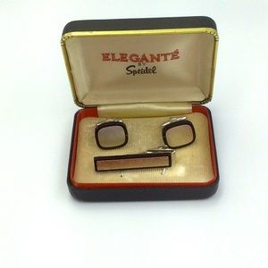Vintage Speidel Elegante Cufflinks and Matching Tie Clip